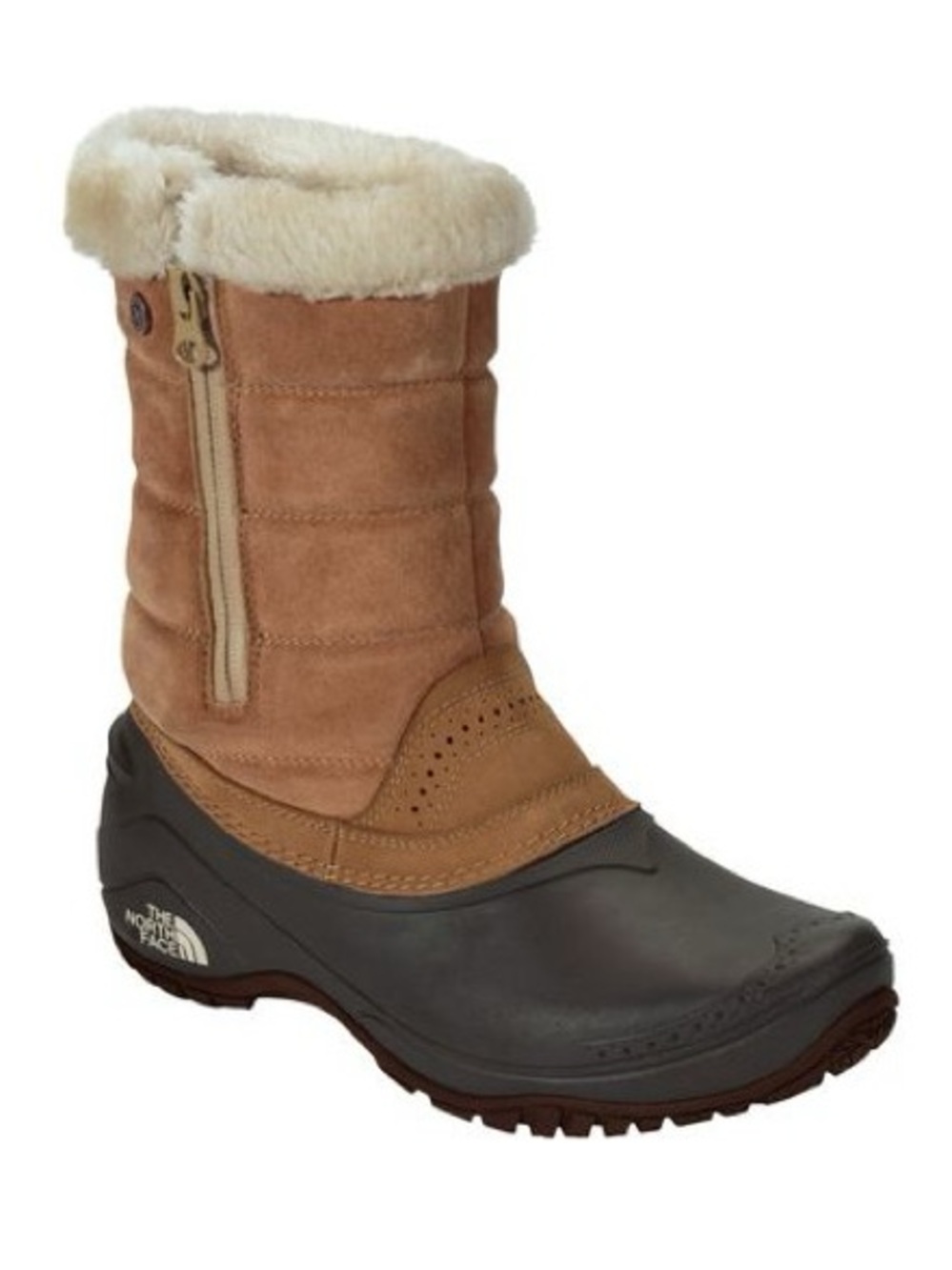 The North Face Shellista III Pull On Winter Boot Fur Lined Tan Suede Womens 8.5